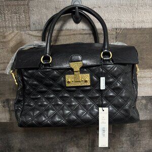 Marc Jacobs Rudi Baroque Quilted Leather Satchel Bag Black NWT MSRP $1395